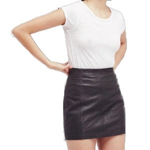 Faux Leather Mini Skirt - Black